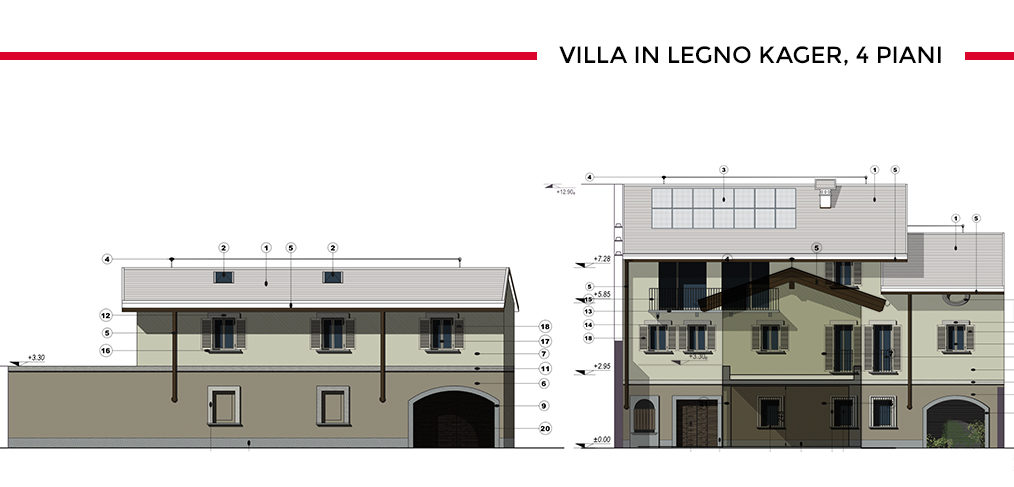 Ricostruzione casa in legno centro Novara Kager