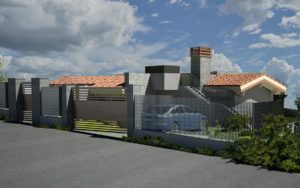 Casa in legno Cuneo rendering ingresso