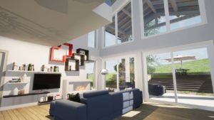 Casa in Legno Kager Langhirano Parma interno vetrate