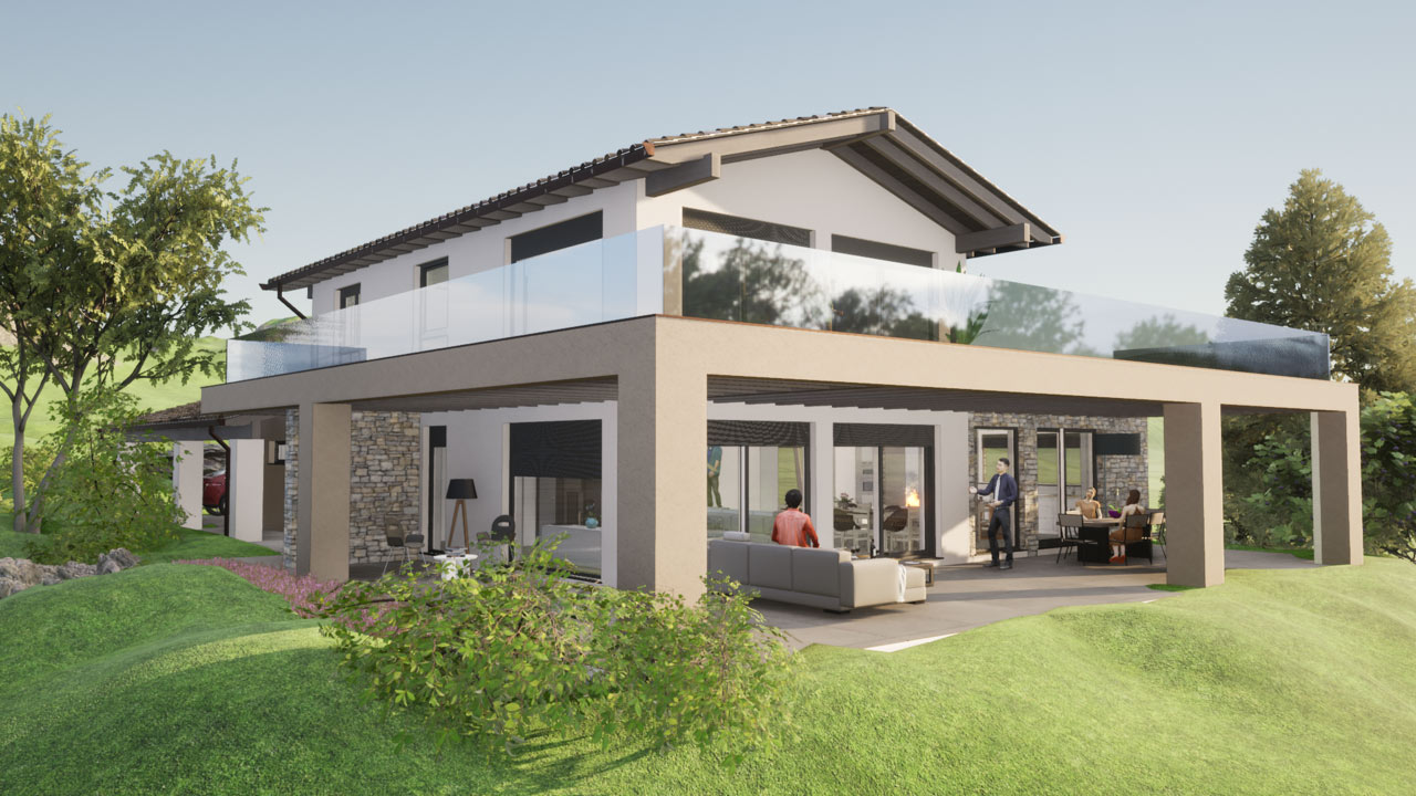 Render esterni porticato L Kager Italia