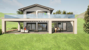 Render esterni porticato terrazzo Kager Italia